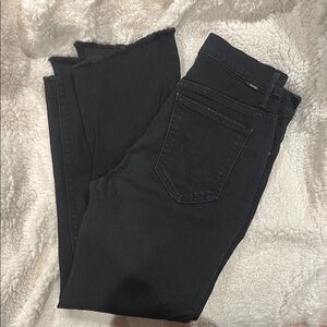 MOTHER Black Cropped Ankle Jeans
